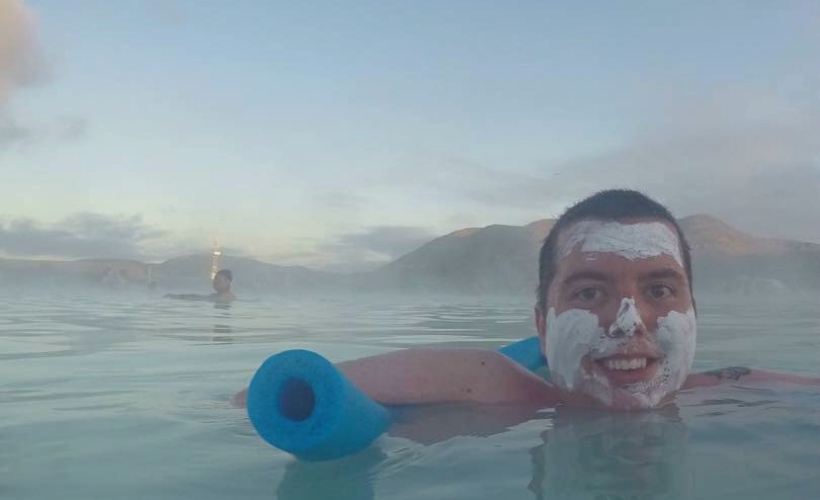 Cory in the Blue Lagoon (Photo Credit: curbfreebycorylee.com)