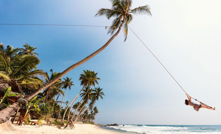 The Most Famous Swing In The World At Dalawella Beach, Sri Lanka