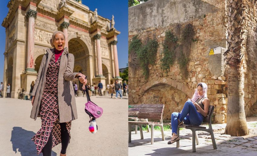 Left: Layering with Plie in Paris, France.
