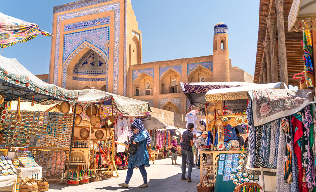 The view of famous bazaar street in Khiva